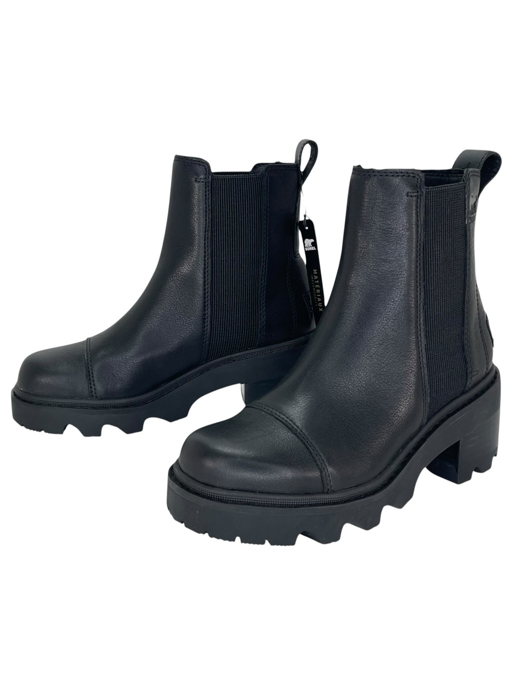 Sorel Joan Now Black Leather Waterproof Womens Chelsea Ankle Boots Size 5M - Picture 8 of 13